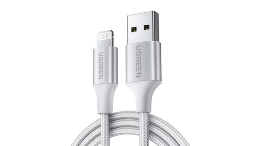 UGREEN USB-A to Lightning Braided Cable, MFI Apple Certified, Fast Charging, 1.5M Silver- 60162 - 60157 - 60163 - 60158